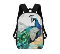 sinyumoney Mochila Escolar Infantil Impresa En 3D Peacock Bird Animal Art Mochilas De Moda Informales Mochilas Infantiles Mochila Informal Para Exteriores Bolsas De Viaje Bonitas 17inch