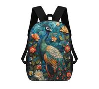 sinyumoney Mochila Escolar Infantil Impresa En 3D Peacock Kintsugi Art Mochila Mochilas Deportivas Para Niños Y Niñas Mochila De Moda 17inch
