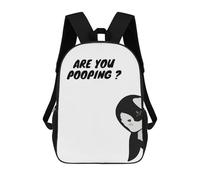 sinyumoney Mochila Escolar Infantil Impresa En 3D Penguin Are You Pooping Mochilas De Viaje De Alta Capacidad Para Niños Mochilas De Libros De Moda Mochila Escolar Infantil 17inch