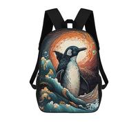 sinyumoney Mochila Escolar Infantil Impresa En 3D Penguin Japan Design Mochilas Para Libros Mochilas De Viaje Informales Mochila De Gran Capacidad Para Niños 17inch