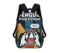sinyumoney Mochila Escolar Infantil Impresa En 3D Penguin Pulp Crime Comic Mochilas Para Libros Mochilas De Viaje Informales Mochila De Gran Capacidad Para Niños 17inch