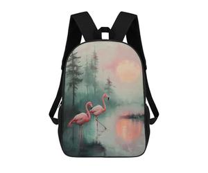 sinyumoney Mochila Escolar Infantil Impresa En 3D Pink Flamingos at Sunset Mochila Mochilas Deportivas Para Niños Y Niñas Mochila De Moda 17inch