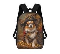 sinyumoney Mochila Escolar Infantil Impresa En 3D Pirate Dog Treasure Chest-82 17inch Para Niños, Mochila De Viaje De Alta Capacidad, Mochila Escolar De Moda Para Niños