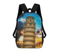 sinyumoney Mochila Escolar Infantil Impresa En 3D Pisa Mochila De Viaje De Alta Capacidad Para Libros Mochilas De Moda Para Niños Mochila Escolar Informal 17inch