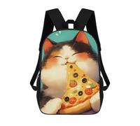 sinyumoney Mochila Escolar Infantil Impresa En 3D Pizza Loving Calico Cat Mochila Escolar Infantil Mochilas De Viaje Mochilas De Moda Mochilas De Gran Capacidad 17inch