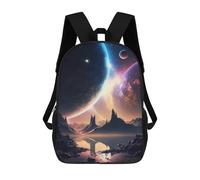 sinyumoney Mochila Escolar Infantil Impresa En 3D Planetary Reflections in Space -3 Mochilas Para Libros Mochilas De Viaje Informales Mochila De Gran Capacidad Para Niños 17inch