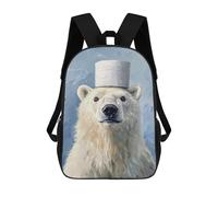 sinyumoney Mochila Escolar Infantil Impresa En 3D Polar Bear with Toilet Paper Hat Mochila Mochilas Deportivas Para Niños Y Niñas Mochila De Moda 17inch