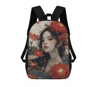 sinyumoney Mochila Escolar Infantil Impresa En 3D Portrait of Petals Mochilas Para Libros Mochilas Escolares De Viaje De Alta Capacidad Para Niños/estudiantes/adultos 17inch