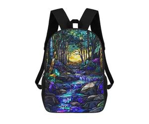 sinyumoney Mochila Escolar Infantil Impresa En 3D Prismatic Creek Mosaic Mochilas Para Libros Mochilas De Viaje Informales Mochila De Gran Capacidad Para Niños 17inch