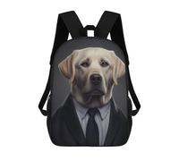 sinyumoney Mochila Escolar Infantil Impresa En 3D Professional Pet Portrait Elegant Dog in Suit Mochila Mochilas Deportivas Para Niños Y Niñas Mochila De Moda 17inch
