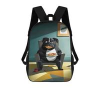sinyumoney Mochila Escolar Infantil Impresa En 3D Pug Eating Pizza Mochila Mochilas Deportivas Para Niños Y Niñas Mochila De Moda 17inch