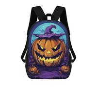 sinyumoney Mochila Escolar Infantil Impresa En 3D Pumpkin Halloween Vibes Para Niños, Mochila De Viaje De Alta Capacidad, Mochila Informal Para Niños 17inch