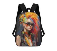 sinyumoney Mochila Escolar Infantil Impresa En 3D Punk Girl No1 Para Niños, Mochila De Viaje De Alta Capacidad, Mochila Informal Para Niños 17inch