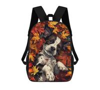 sinyumoney Mochila Escolar Infantil Impresa En 3D Puppy Autumn Leaves Dog Mochilas De Moda Informales Mochilas Infantiles Mochila Informal Para Exteriores Bolsas De Viaje Bonitas 17inch