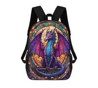 sinyumoney Mochila Escolar Infantil Impresa En 3D Purple Dragon Majesty Mochilas De Viaje De Alta Capacidad Para Niños Mochilas De Libros De Moda Mochila Escolar Infantil 17inch