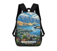 sinyumoney Mochila Escolar Infantil Impresa En 3D Queenstown New Zealand Travel Mochilas De Viaje De Alta Capacidad Para Niños Mochilas De Libros De Moda Mochila Escolar Infantil 17inch