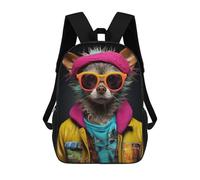 sinyumoney Mochila Escolar Infantil Impresa En 3D Quirky Dressed Chihuahua Para Niños, Mochila De Viaje De Alta Capacidad, Mochila Informal Para Niños 17inch