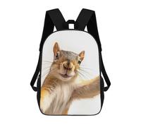 sinyumoney Mochila Escolar Infantil Impresa En 3D Quirky Squirrel Taking Selfie - Cute Wall Art Mochila Mochilas Deportivas Para Niños Y Niñas Mochila De Moda 17inch