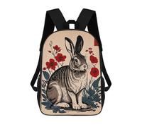 sinyumoney Mochila Escolar Infantil Impresa En 3D Rabbit Japanese Art Mochilas Para Libros Mochilas De Viaje Informales Mochila De Gran Capacidad Para Niños 17inch