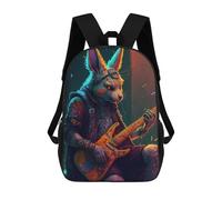 sinyumoney Mochila Escolar Infantil Impresa En 3D Rabbot Rock Star Mochilas Para Libros Mochilas De Viaje Informales Mochila De Gran Capacidad Para Niños 17inch