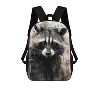 sinyumoney Mochila Escolar Infantil Impresa En 3D Raccoon Beauty Black Ink Mochila Escolar Infantil Mochilas De Viaje Mochilas De Moda Mochilas De Gran Capacidad 17inch