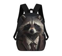 sinyumoney Mochila Escolar Infantil Impresa En 3D Raccoon in Formal Attire Mochila Mochilas Deportivas Para Niños Y Niñas Mochila De Moda 17inch