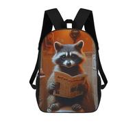 sinyumoney Mochila Escolar Infantil Impresa En 3D Raccoon Reading Newspaper Toilet Funny Mochila Mochilas Deportivas Para Niños Y Niñas Mochila De Moda 17inch
