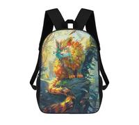 sinyumoney Mochila Escolar Infantil Impresa En 3D Rainbow Cat in Amazon Rainforest 17inch Para Niños, Mochila De Viaje De Alta Capacidad, Mochila Escolar De Moda Para Niños