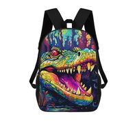 sinyumoney Mochila Escolar Infantil Impresa En 3D Rainbow Crocodile in The Jungle Mochilas Para Libros Mochilas Escolares De Viaje De Alta Capacidad Para Niños/estudiantes/adultos 17inch