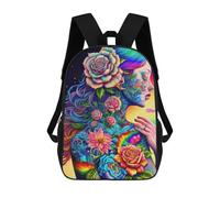 sinyumoney Mochila Escolar Infantil Impresa En 3D Rainbow Flower Goddess Para Niños, Mochila De Viaje De Alta Capacidad, Mochila Informal Para Niños 17inch