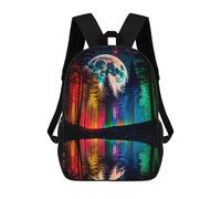 sinyumoney Mochila Escolar Infantil Impresa En 3D Rainbow Forest Reflections Mochilas Para Libros Mochilas De Viaje Informales Mochila De Gran Capacidad Para Niños 17inch