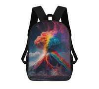 sinyumoney Mochila Escolar Infantil Impresa En 3D Rainbow Volcano Eruption Para Niños, Mochila De Viaje De Alta Capacidad, Mochila Informal Para Niños 17inch