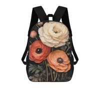sinyumoney Mochila Escolar Infantil Impresa En 3D Ranunculus Flower - Art Nouveau Para Niños, Mochila De Viaje De Alta Capacidad, Mochila Informal Para Niños 17inch