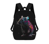 sinyumoney Mochila Escolar Infantil Impresa En 3D Rat Colorful Mochilas Para Libros Mochilas De Viaje Informales Mochila De Gran Capacidad Para Niños 17inch