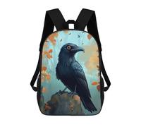 sinyumoney Mochila Escolar Infantil Impresa En 3D Raven in Autumn Forest Mochilas Para Libros Mochilas De Viaje Informales Mochila De Gran Capacidad Para Niños 17inch