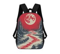 sinyumoney Mochila Escolar Infantil Impresa En 3D Red Moon Fantasy Landscape Mochila Mochilas Deportivas Para Niños Y Niñas Mochila De Moda 17inch