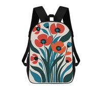 sinyumoney Mochila Escolar Infantil Impresa En 3D Red Poppy Bouquet 17inch Para Niños, Mochila De Viaje De Alta Capacidad, Mochila Escolar De Moda Para Niños