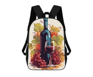 sinyumoney Mochila Escolar Infantil Impresa En 3D Red Wine Mochila Mochilas Deportivas Para Niños Y Niñas Mochila De Moda 17inch