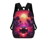 sinyumoney Mochila Escolar Infantil Impresa En 3D Retro Car Art Para Niños, Mochila De Viaje De Alta Capacidad, Mochila Informal Para Niños 17inch