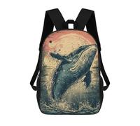 sinyumoney Mochila Escolar Infantil Impresa En 3D Retro Whale Mochila Mochilas Deportivas Para Niños Y Niñas Mochila De Moda 17inch