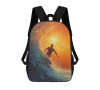sinyumoney Mochila Escolar Infantil Impresa En 3D Riding The Waves Mochilas Para Libros Mochilas De Viaje Informales Mochila De Gran Capacidad Para Niños 17inch