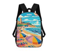 sinyumoney Mochila Escolar Infantil Impresa En 3D Rimini Beach Bliss Para Niños Mochilas De Viaje De Alta Capacidad Bolsas Para Libros Mochila Escolar Infantil Mochila 17inch