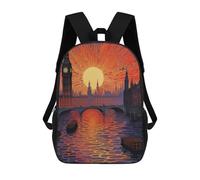 sinyumoney Mochila Escolar Infantil Impresa En 3D River Thames England UK Para Niños, Mochila De Viaje De Alta Capacidad, Mochila Informal Para Niños 17inch