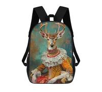 sinyumoney Mochila Escolar Infantil Impresa En 3D Rococo Deer Portrait Mochila Escolar Infantil Mochilas De Viaje Mochilas De Moda Mochilas De Gran Capacidad 17inch