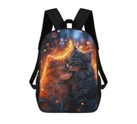 sinyumoney Mochila Escolar Infantil Impresa En 3D Romantic Cat Couple Para Niños, Mochila De Viaje De Alta Capacidad, Mochila Informal Para Niños 17inch