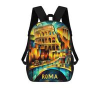 sinyumoney Mochila Escolar Infantil Impresa En 3D Rome Cubist Heritage - Modern Geometric Colosseum Mochila Mochilas Deportivas Para Niños Y Niñas Mochila De Moda 17inch
