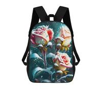 sinyumoney Mochila Escolar Infantil Impresa En 3D Roses in Snow Red Yellow Mochila De Viaje De Alta Capacidad Para Libros Mochilas De Moda Para Niños Mochila Escolar Informal 17inch