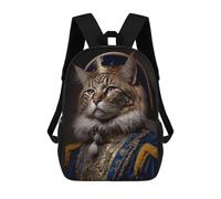 sinyumoney Mochila Escolar Infantil Impresa En 3D Royal Cat Portrait-3 Mochila Escolar Infantil Mochilas De Viaje Mochilas De Moda Mochilas De Gran Capacidad 17inch