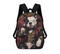 sinyumoney Mochila Escolar Infantil Impresa En 3D Royal Dog in Luxury Suit 17inch Para Niños, Mochila De Viaje De Alta Capacidad, Mochila Escolar De Moda Para Niños