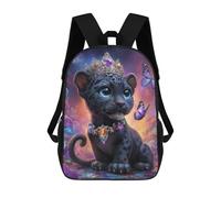 sinyumoney Mochila Escolar Infantil Impresa En 3D Royal Leopard Cub with Crown 17inch Para Niños, Mochila De Viaje De Alta Capacidad, Mochila Escolar De Moda Para Niños